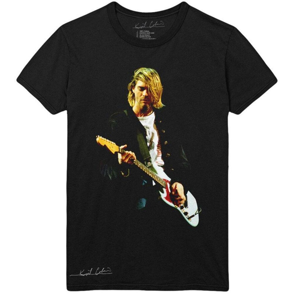 Kurt Cobain Unisex Adult Guitar Cotton T-Shirt / Black